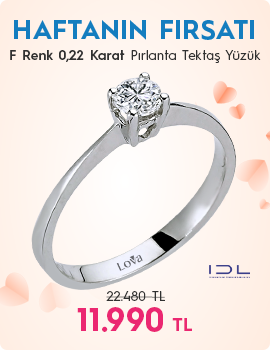 F Renk 0,22 Karat Pırlanta Tektaş Yüzük - IDL Sertifikalı (Haftanın Fırsatı - Son Gün 11 Mayıs Pazar)
