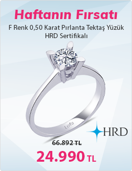 F Renk 0,50 Karat Pırlanta Tektaş Yüzük - HRD Sertifikalı (Haftanın Fırsatı - Son Gün 17 Aralık Pazar)