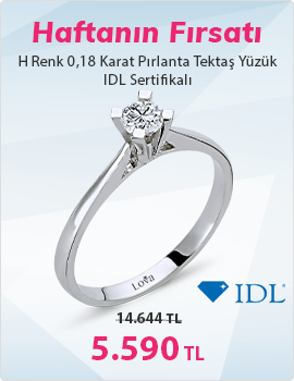 H Renk 0,18 Karat Pırlanta Tektaş Yüzük - IDL Sertifikalı (Haftanın Fırsatı - Son Gün 17 Aralık Pazar)