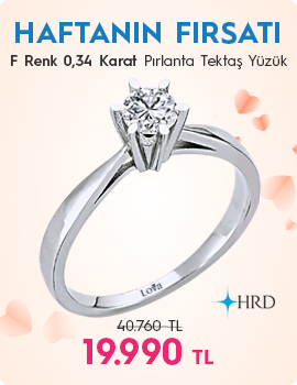 F Renk 0,34 Karat Pırlanta Tektaş Yüzük - HRD Sertifikalı (Haftanın Fırsatı - Son Gün 18 Mayıs Pazar)