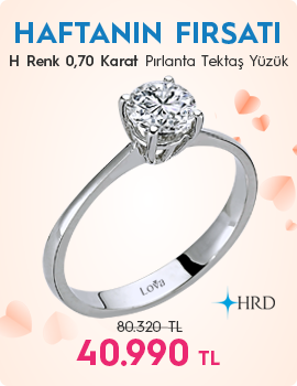 H Renk 0,70 Karat Pırlanta Tektaş Yüzük - HRD Sertifikalı (Haftanın Fırsatı - Son Gün 18 Mayıs Pazar)