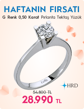 G Renk 0,50 Karat Pırlanta Tektaş Yüzük - HRD Sertifikalı (Haftanın Fırsatı - Son Gün 25 Mayıs Pazar)
