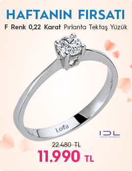 F Renk 0,22 Karat Pırlanta Tektaş Yüzük - IDL Sertifikalı (Haftanın Fırsatı - Son Gün 25 Mayıs Pazar)