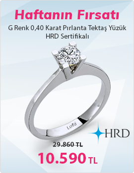 G Renk 0,40 Karat Pırlanta Tektaş Yüzük - HRD Sertifikalı (Haftanın Fırsatı - Son Gün 26 Mart Pazar)