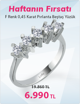 F Renk 0,45 Karat Pırlanta Beştaş Yüzük (Haftanın Fırsatı - Son Gün 26 Mart Pazar)
