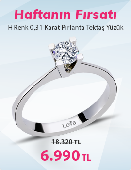 H Renk 0,31 Karat Pırlanta Tektaş Yüzük (Haftanın Fırsatı - Son Gün 26 Mart Pazar)