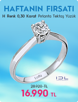 H-VS 0,30 Karat Pırlanta Tektaş Yüzük - IDL Sertifikalı (Haftanın Fırsatı - Son Gün 27 Nisan Pazar)
