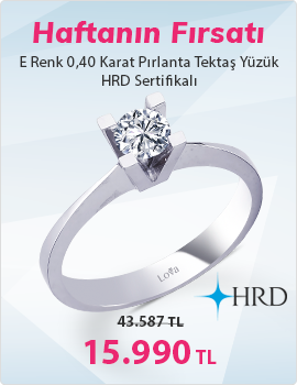 E Renk 0,40 Karat Pırlanta Tektaş Yüzük - HRD Sertifikalı (Haftanın Fırsatı - Son Gün 1 Ekim Pazar)