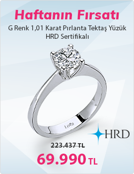 G Renk 1,01 Karat Pırlanta Tektaş Yüzük - HRD Sertifikalı (Haftanın Fırsatı - Son Gün 1 Ekim Pazar)