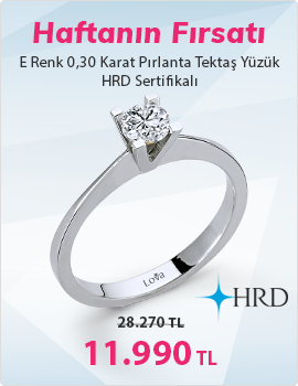E Renk 0,30 Karat Pırlanta Tektaş Yüzük - HRD Sertifikalı (Haftanın Fırsatı - Son Gün 1 Ekim Pazar)