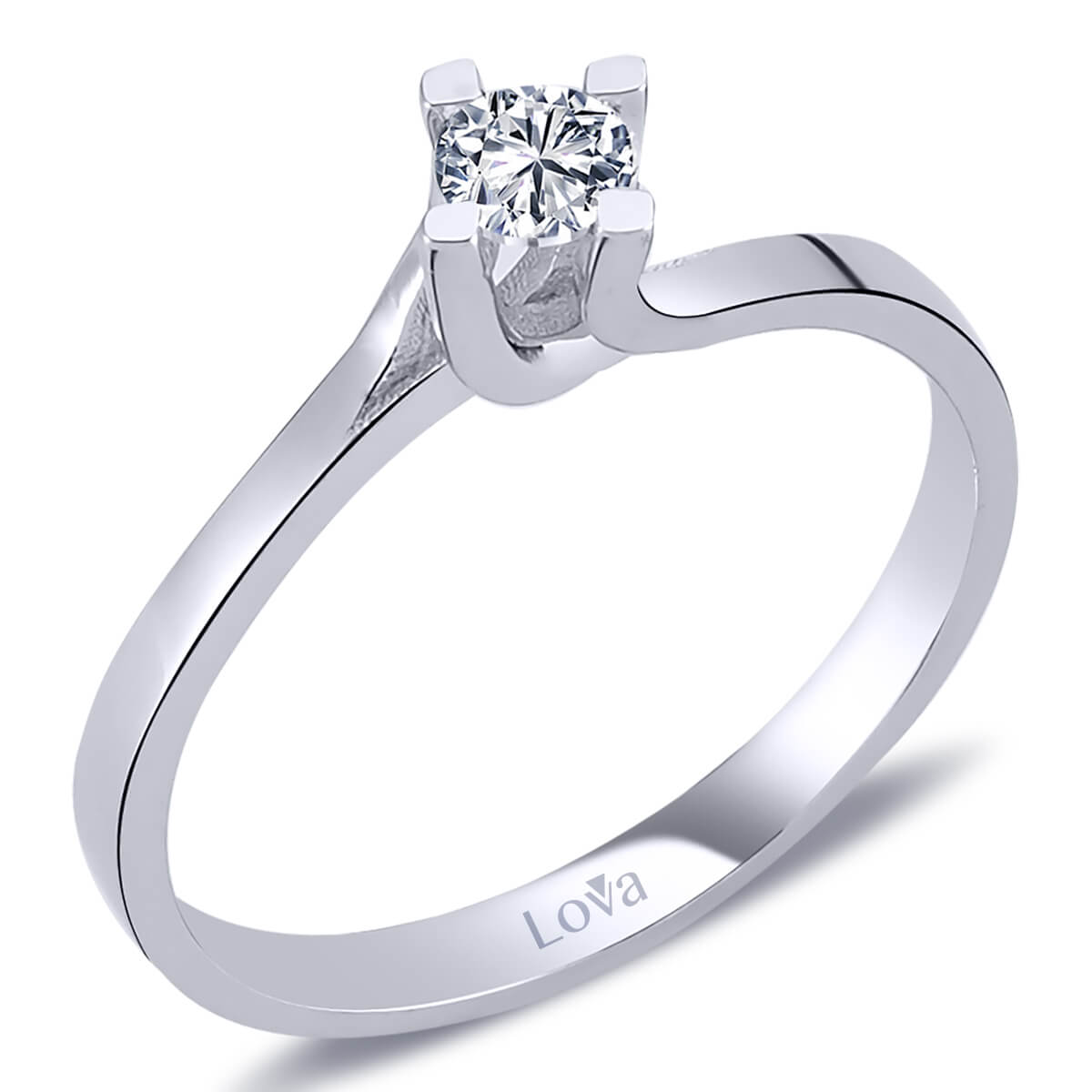 0,18 Karat Pırlanta Tektaş Yüzük 1010126 Lova Pırlanta