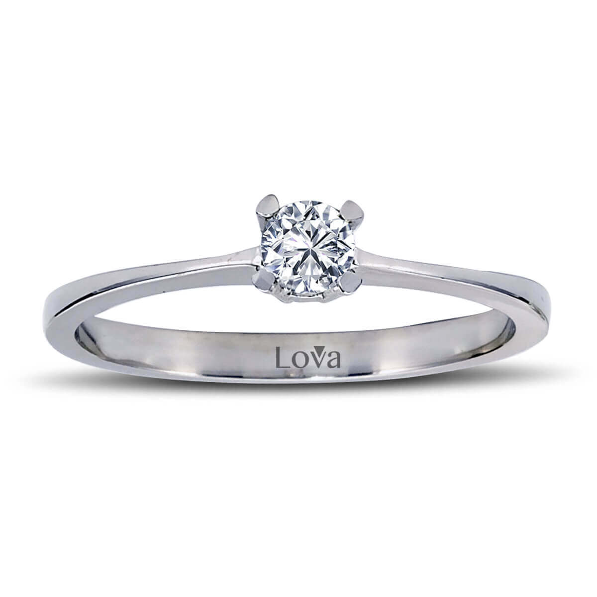 0,18 Karat Pırlanta Tektaş Yüzük 1020024 Lova Pırlanta